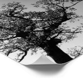 Schwarz-Weiß-Silhouette mit Sonnenuntergang Poster (Ecke)