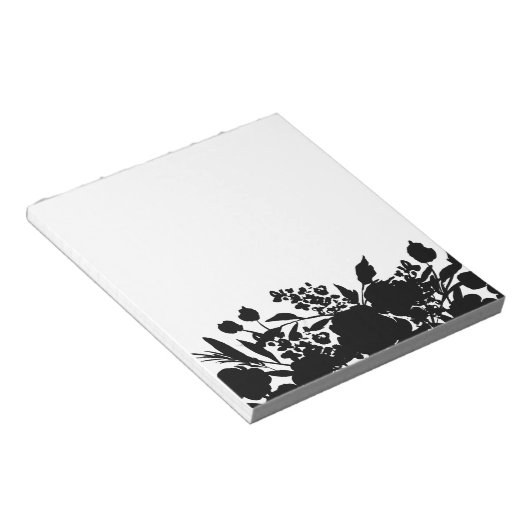 Schwarz-Weiß-Silhouette Notizblock (angewinkelt)