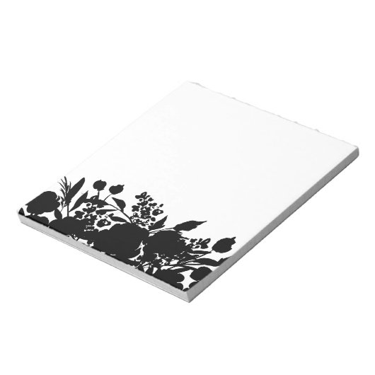 Schwarz-Weiß-Silhouette Notizblock (Rotiert)