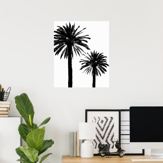 Schwarz-Weiß-Silhouette-Poster Poster (Heimbüro)