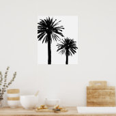 Schwarz-Weiß-Silhouette-Poster Poster (Küche)