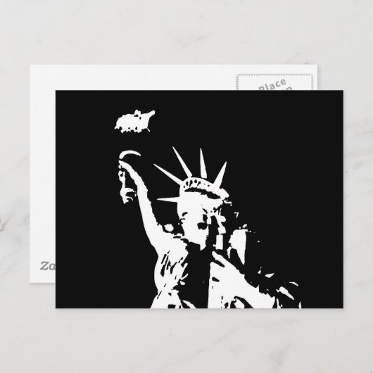 Schwarz-Weiß-Silhouette Postkarte (Vorne/Hinten)