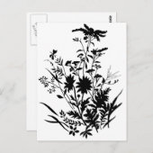 Schwarz-Weiß-Silhouette...Postkarte Postkarte (Vorne/Hinten)