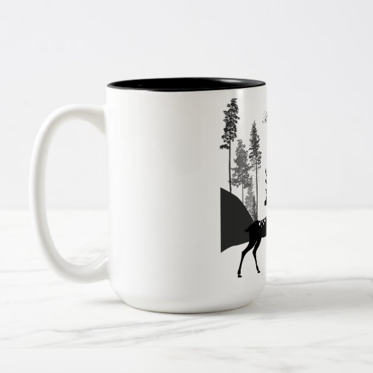 Schwarz-Weiß-Silhouette Zweifarbige Tasse (Links)