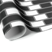 Schwarz-Weiß-Sillitoe-Tartan-Muster Geschenkpapier (Rolleneckpunkt)