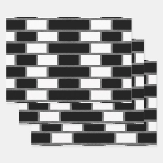 Schwarz-Weiß-Sillitoe-Tartan-Muster Geschenkpapier Set (Set)