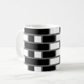 Schwarz-Weiß-Sillitoe-Tartan-Muster Kaffeetasse (Vorderseite Links)