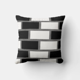 Schwarz-Weiß-Sillitoe-Tartan-Muster Kissen