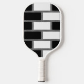 Schwarz-Weiß-Sillitoe-Tartan-Muster Pickleball Schläger (Rückseite)