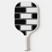 Schwarz-Weiß-Sillitoe-Tartan-Muster Pickleball Schläger (Vorderseite)