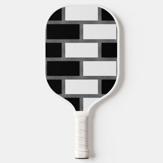 Schwarz-Weiß-Sillitoe-Tartan-Muster Pickleball Schläger (Vorderseite)
