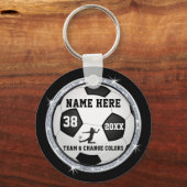 Schwarz, Weiß, Silver Cheap Soccer Giveaways Schlüsselanhänger (Vorderseite)