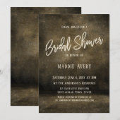 Schwarz-weiß Simple Brautparty Script Typografie Einladung (Vorne/Hinten)