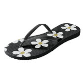 Schwarz-weiß Simple Daisy Gold Monogram Badesandalen (Schrägansicht)