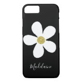 Schwarz-weiß Simple Daisy Gold Personal Case-Mate iPhone Hülle (Rückseite)