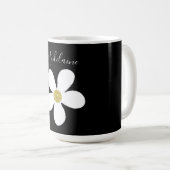 Schwarz-weiß Simple Daisy Gold Personal Kaffeetasse (VorderseiteRechts)