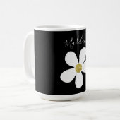 Schwarz-weiß Simple Daisy Gold Personal Kaffeetasse (Vorderseite Links)