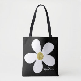 Schwarz-weiß Simple Daisy Gold Personal Tasche