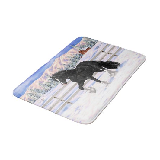 Schwarz & Weiß Sinti und Roma Vanner Tinker Entwur Badematte (Schrägansicht)