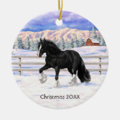 Schwarz & Weiß Sinti und Roma Vanner Tinker Entwur Keramik Ornament (Vorne)