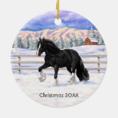 Schwarz & Weiß Sinti und Roma Vanner Tinker Entwur Keramik Ornament (Hinten)