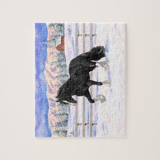 Schwarz & Weiß Sinti und Roma Vanner Tinker Entwur Puzzle (Vertikal)