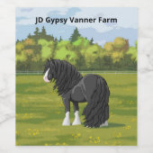 Schwarz & Weiß Sinti und Roma Vanner Tinker Entwur Weinetikett (Einzelnes Label)