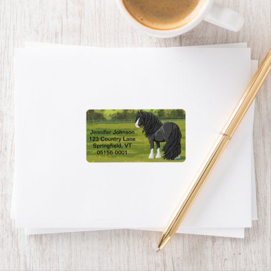 Schwarz-Weiß Sinti und Roma Vanner Tinker-Tiefgang Adressaufkleber (Insitu)