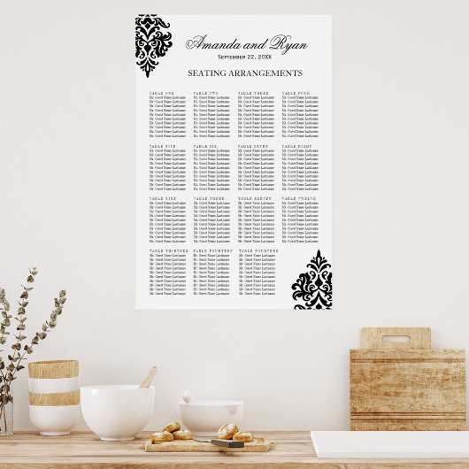 Schwarz-Weiß-Sitzplakat Poster (Küche)