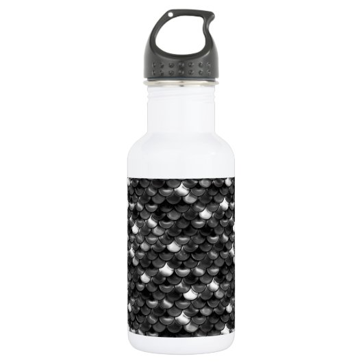 Schwarz-Weiß-Skala Edelstahlflasche (Vorderseite)