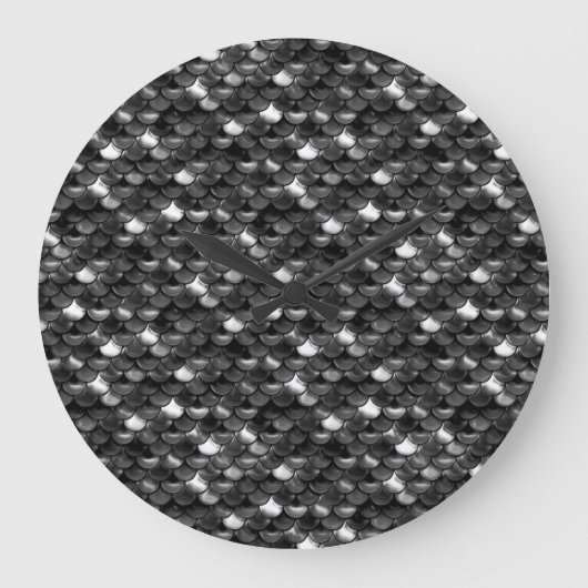 Schwarz-Weiß-Skala Große Wanduhr (Vorderseite)