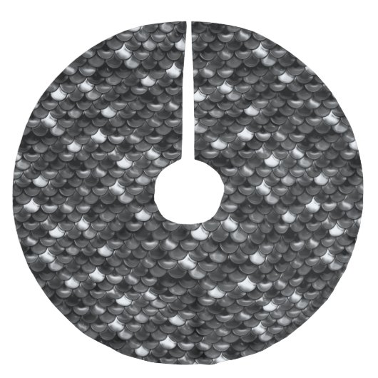 Schwarz-Weiß-Skala Polyester Weihnachtsbaumdecke (Vorderseite)