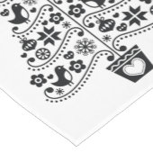 Schwarz-Weiß-Skandinavien Weihnachtsbaum Mittelgroßer Tischläufer (Ecke)