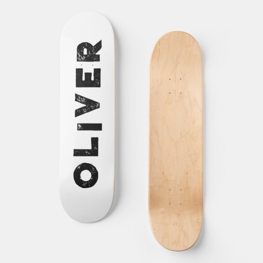 Schwarz-Weiß-Skateboard in solider Farbe Skateboard (Vorderseite)