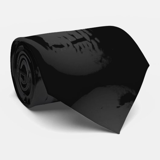Schwarz-weiß Skeleton Fantasy Art Heavy Metal Krawatte (Gerollt)