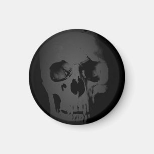 Schwarz-weiß Skeleton Fantasy Art Heavy Metal Magnet
