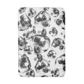 Schwarz-Weiß-Skelett Skelett Skull Art Muster Badematte (Vorderseite Vertikal)