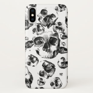Schwarz-Weiß-Skelett Skelett Skull Art Muster Case-Mate iPhone Hülle