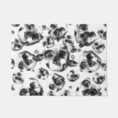 Schwarz-Weiß-Skelett Skelett Skull Art Muster Fußmatte (Vorderseite)