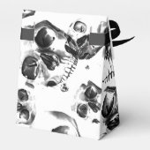 Schwarz-Weiß-Skelett Skelett Skull Art Muster Geschenkschachtel (Rückseite)