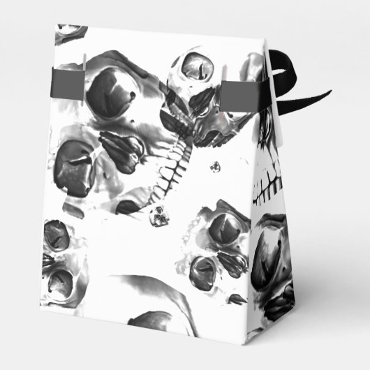 Schwarz-Weiß-Skelett Skelett Skull Art Muster Geschenkschachtel (Rückseite)