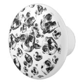 Schwarz-Weiß-Skelett Skelett Skull Art Muster Keramikknauf (Rechts)