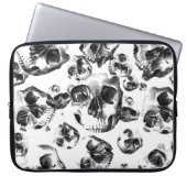 Schwarz-Weiß-Skelett Skelett Skull Art Muster Laptopschutzhülle (Vorderseite)