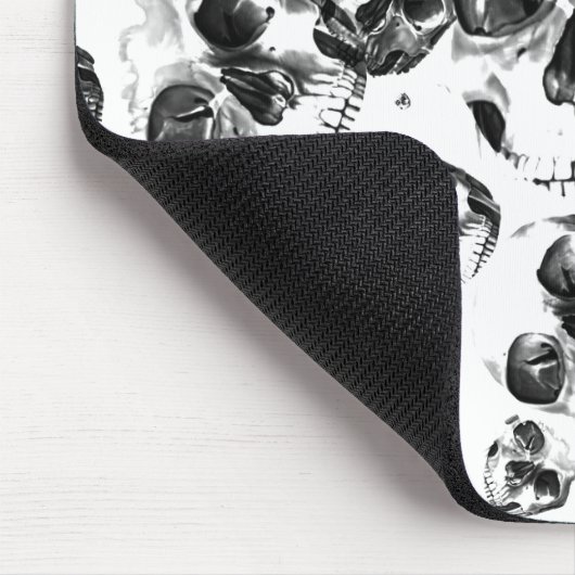 Schwarz-Weiß-Skelett Skelett Skull Art Muster Mousepad (Ecke)