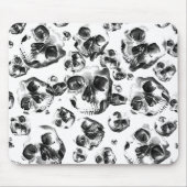 Schwarz-Weiß-Skelett Skelett Skull Art Muster Mousepad (Vorne)