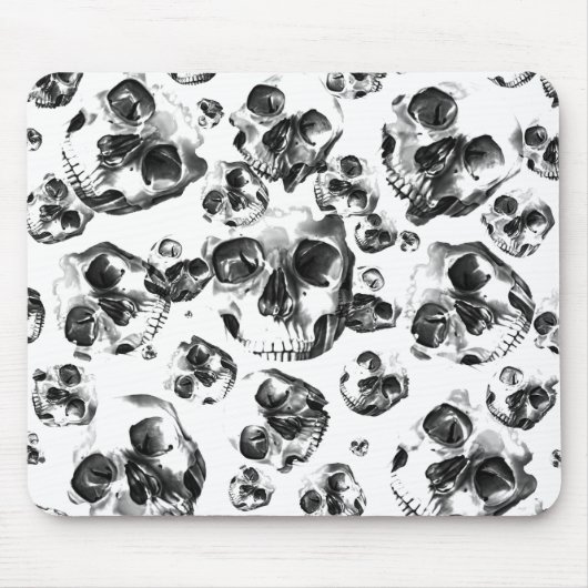 Schwarz-Weiß-Skelett Skelett Skull Art Muster Mousepad (Vorne)