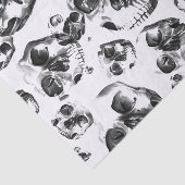 Schwarz-Weiß-Skelett Skelett Skull Art Muster Seidenpapier (Ausschnitt)