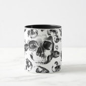 Schwarz-Weiß-Skelett Skelett Skull Art Muster Tasse (Zentrum)