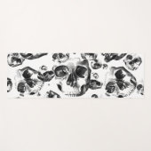 Schwarz-Weiß-Skelett Skelett Skull Art Muster Yogamatte (Vorderseite (Horizontal))