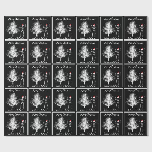 Schwarz-Weiß-Skelett und XrayTree Geschenkpapier (Flach)